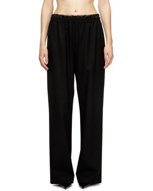 DIESEL Wool Trousers With Drawstring - Black