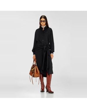 DIESEL Midi Shirt Dress With Twisted Detail - Black