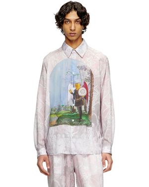 DIESEL Shirt With Medieval Print - White