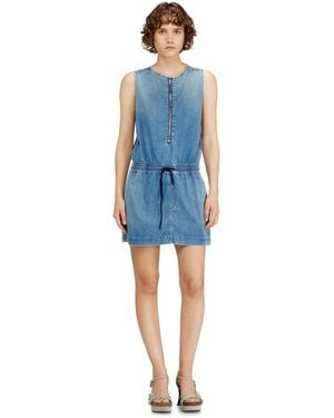 DIESEL Fluid Denim Dress With Drawstring Waist - Blue
