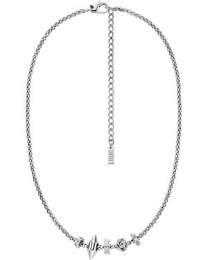 DIESEL Stainless Steel Charm Necklace - Blue