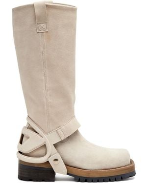 DIESEL D-Texan-High And Low Texan Biker Boot - White