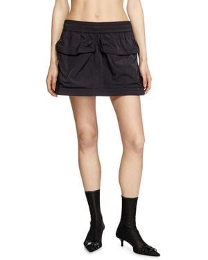 DIESEL Crinkled Mini Skirt With Utility Pockets - Black