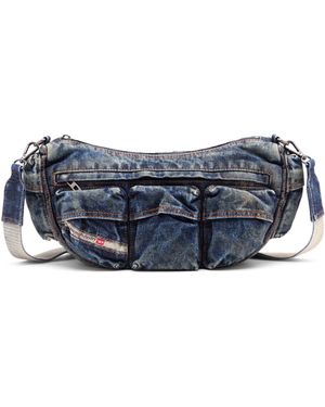 DIESEL Travel 3000-Borsa multipocket in denim trattato - Blu