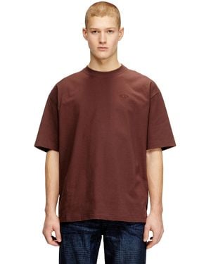 DIESEL T-Shirt With Maxi Oval D Embroidery - Red