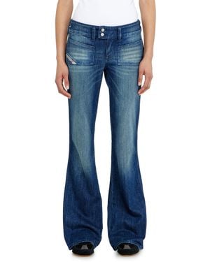 DIESEL Bootcut Jeans Low Waist D-Hush, Dark, Zip Fly - Blue