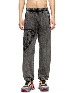 DIESEL Organic Cotton Joggers With Oval D Patch - Black