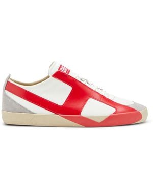 DIESEL Baskets en daim et cuir avec logo D - Rouge