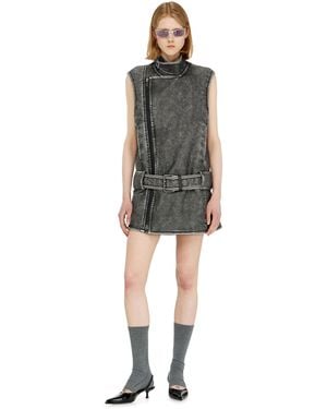 DIESEL Robe Mini Style Biker Avec Ceinture - Multicolore