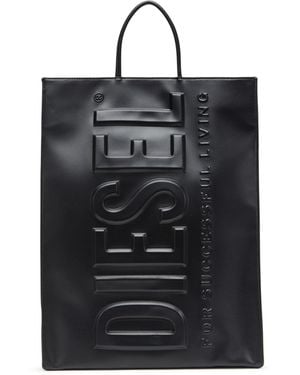 DIESEL Dsl 3D L X Logo-Embossed Tote Bag - Black