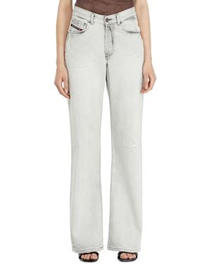 DIESEL Regular Jeans High Waist 1971 D-Sent, Light, Button Fly - Gray