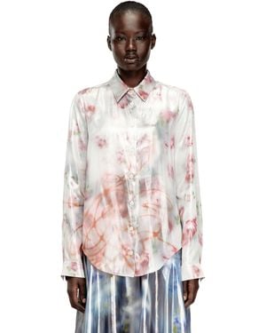 DIESEL Chemise Métallique Avec Imprimé De Roses Floues - Neutre