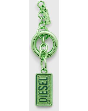 DIESEL Metallschlüsselanhänger Mit Logo Biscotto Charm - Grün