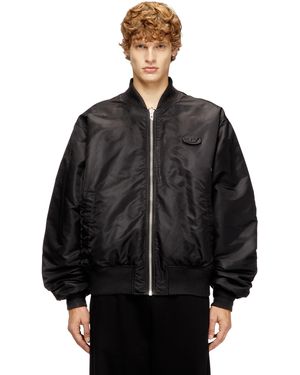 DIESEL Padded Bomber Jacket With Oval D Embroidery - Black