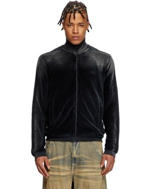 DIESEL Faded Velvet Track Jacket - Black