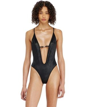 DIESEL Plunge-Neck Swimsuit - Blue