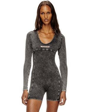 DIESEL Mono De Tejido Con Efecto Denim - Negro