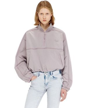 DIESEL Relaxed Nylon Jacket With Mock Neck - Purple