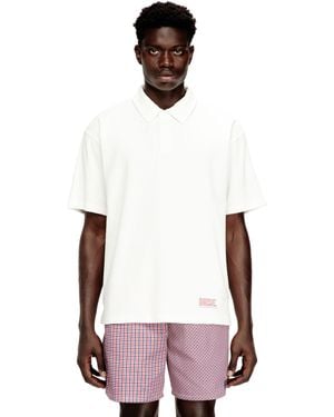 DIESEL Towelling Cotton Polo Shirt - White