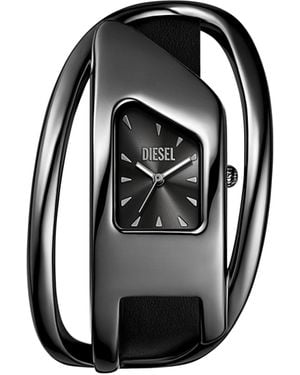 DIESEL Wrap-D Schwarze Lederuhr