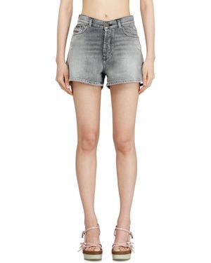 DIESEL Denim Shorts With Frayed Hems - Blue