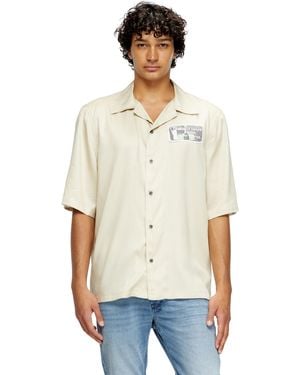 DIESEL Camicia Tencel Con Grafica - Bianco