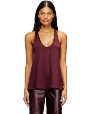 DIESEL Burgundy Tank Top With Oval D Detail - Purple