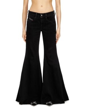 DIESEL Flare Jeans Low Waist 1970 D-Bleess, /Dark, Zip Fly - Black