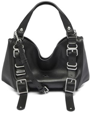 DIESEL D-One-Small Henkeltasche Aus Behandeltem Leder - Schwarz