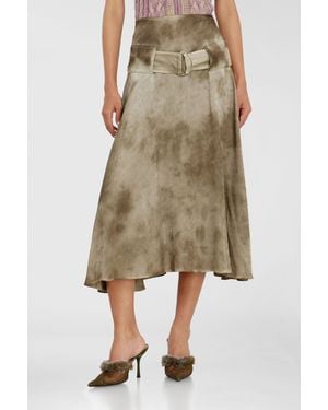 DIESEL Belted Midi Skirt - Natural
