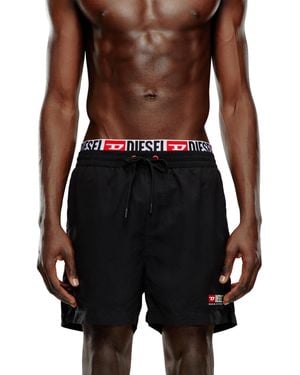 DIESEL Double-waist Board Shorts - Black