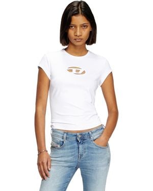 DIESEL T-angie T-shirt With Peekaboo Logo White