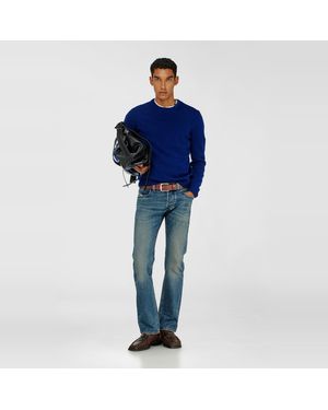 DIESEL Wollpullover Mit Logo Am Kragen - Blau