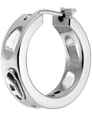 DIESEL Stainless Steel Hoop Earring - Metallic