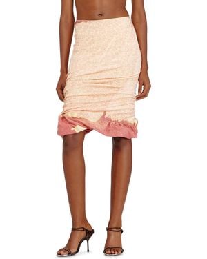 DIESEL Treated Double-Layer Skirt With Puffy Hem - Orange