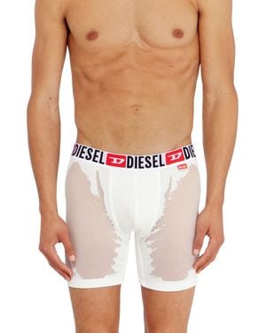 DIESEL Boxer Briefs With Sheer Devoré Effect - White