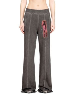 DIESEL Cotton Pants With Prints And Studs - Multicolor