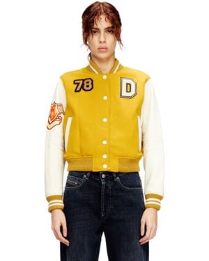 DIESEL Cropped Varsity Jacket - Yellow