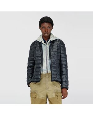 DIESEL Puffer Jacket With Biker Details - Black