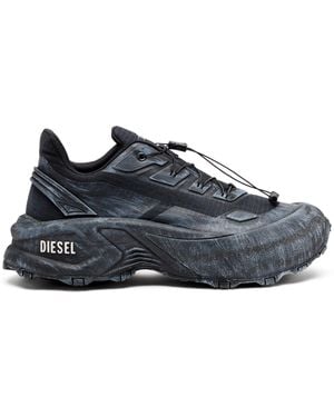 DIESEL D-Cage-Distressed Chunky Trainers - Blue
