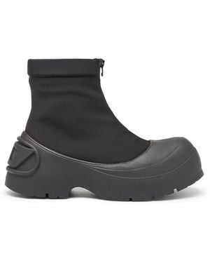 DIESEL D-Donald-Rubber-Trimmed Ankle Boots - Black