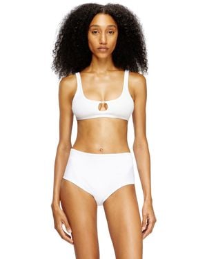 DIESEL Bralette Cotton Rib With Jewel Oval D - White