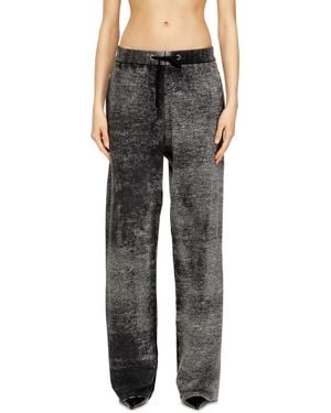 DIESEL Reverse-Print Knitted Wool Track Pants - Black