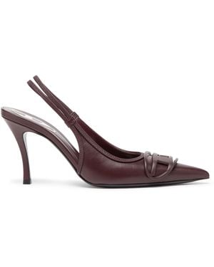 DIESEL D-Venus-Burgundy Slingback Court Shoes - Brown