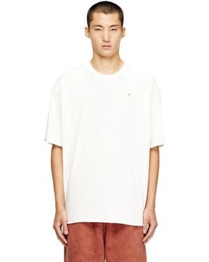 DIESEL Cotton T-Shirt With Micro Embroidery - White