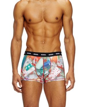 DIESEL Stretch Boxers With All-over Print - Blue