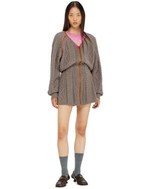 DIESEL Mini-Strickkleid Im Zopfmuster - Grau
