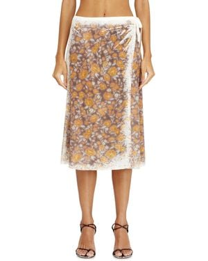 DIESEL Floral-Print Midi Wrap Skirt - Natural