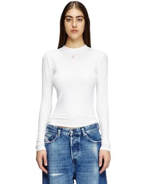 DIESEL Ribbed Top With Mock Neck - White