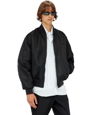 DIESEL Padded Bomber Jacket With Oval D Embroidery - Black